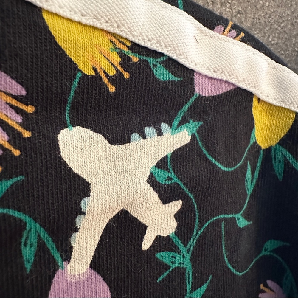 adidas Black Floral Short Sleeve Tee with White Stripes - Picture 10 of 13